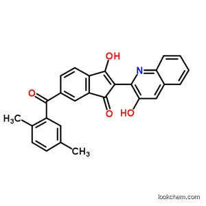 Molecular Structure of 198625-33-1 (6-(2,5-Dimethylbenzoyl)-3-hydroxy-2-(3-hydroxy-2-quinolinyl)-1H-inden-1-one)